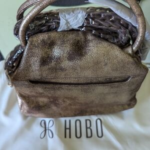 HOBO Metallic Bronze Leather Hobo Bag